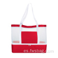 Dos compartimentos personalizados Bolsa de poliéster transparente de verano bolsas de playa bolsas de compras impermeables para hombres para hombres